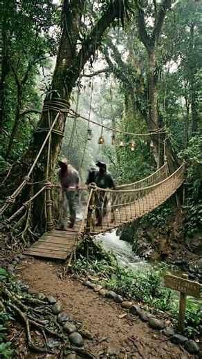 Jungle Rope Bridge Construction Timelapse | From Wild River Crossing to Cinematic Rainforest Bridge