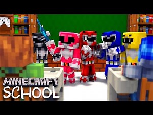 Minecraft School -POWER RANGERS TRAINING DAY IN SCHOOL!