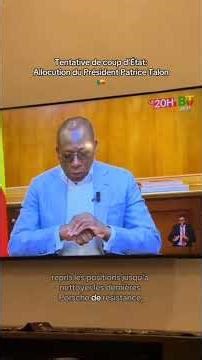 Bénin : Allocution du président Patrice Talon après la tentative de coup d'état déjouée