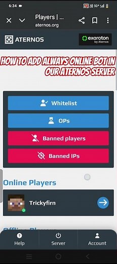 How to add always online bot in our aternos server