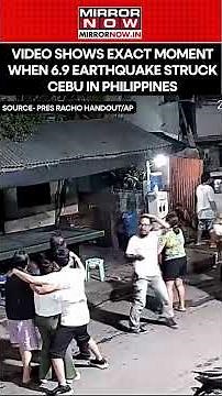 Exact Moment Of Cebu Earthquake In Philippines Caught On Cam, People Cling On To Each Other #shorts