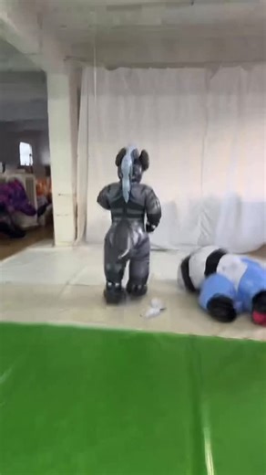 Candy Coated Squeaks on Instagram: "Testing our new punk hyena suit. It even has optional pvc lifeguard or biker jacket and blue jeans clothing it can wear. CandyCoatedUS.com"