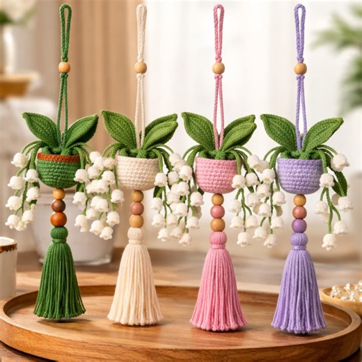 Crochet Lily of the Valley Pattern,car Hanging, Crochet Pattern,aquarium Plants,digital Download,(pdf Pattern - Etsy Australia