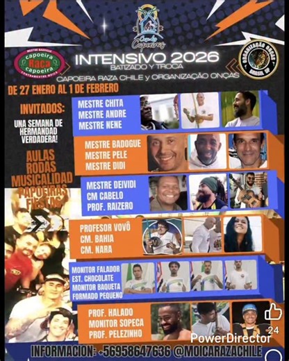 Moica Capoeira Raza Chile on Instagram: "Grande Monitor Sapeca @juniorsapeca estara Presente en Nuestro Intensivo , viene con una Turminha de 3 alunos para aportar con su energía en esta gran fiesta!! Del 27 al 31 de Enero 2026!! VC vai ficar de fora??? @casadoscapoeiraschile @eventoscapochile"
