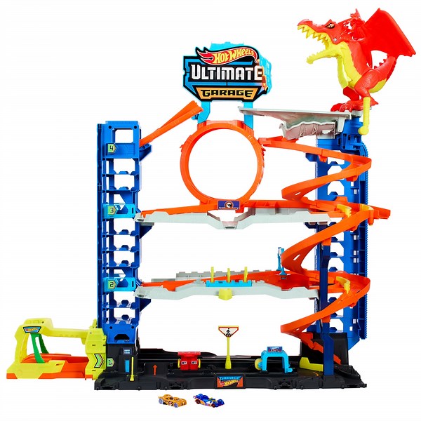 Hot Wheels City Ultimate Garage Playset with 2 Die-Cast Cars, Storage for 50 Cars Child Age 4-8