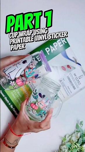 Unboxing cup wrap using printable vinyl sticker paper glossy Waterproof part 1 form vianeydiy