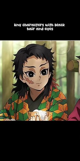 Demon slayer characters with black hair and eyes #anime #shorts #manga