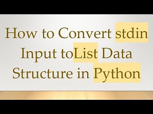 How to Convert stdin Input toList Data Structure in Python