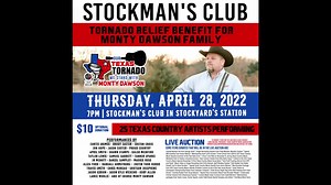 We are holding a Tornado Relief Fundraiser for TCMA VP Monty Dawson...