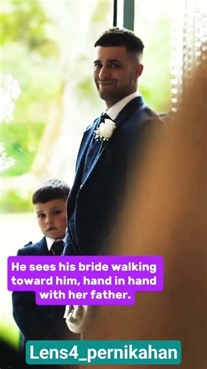 When the groom sees his bride walks with her fathers a sacred wedding moment#shorts