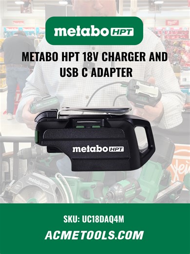 Keep your tools and devices alive without being tethered to a wall. The Metabo HPT 18V Charger & USB-C Adapter (UC18DAQ4M) is the definition of