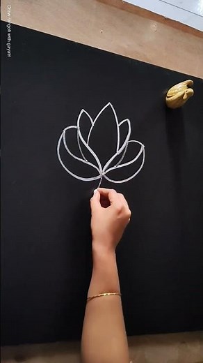lotus flower rangoli easy step by step 🪷
