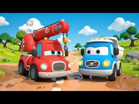 Extreme Mud Rescue! Crane & Truck Save Toy Car | 3D Toy Cars Animation for Kids