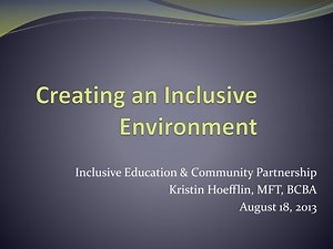 Creating an Inclusive Environment - SlideServe