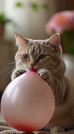 Evil balloon! 🙀😾 #cat #catshort #funny