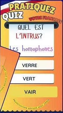 BOOST YOUR FRENCH | QUIZ : QUEL EST L'INTRUS 10 QUESTIONS