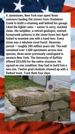 BACKYARD RETAINING WALL CONTAINS 380-MILLION-YEAR-OLD REEF 🪸🧱😂