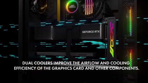 OCPC Adjustable GPU Support Bracket & ARGB Dual Fan Graphics Card Cooler, Up to 2500RPM Silent Cooling, Supports 2 GPUs – White