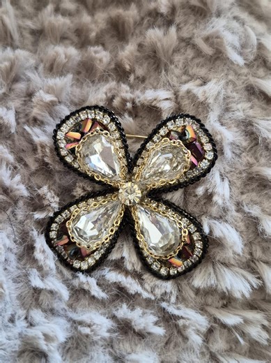 Rhinestone and Crystal Clover Brooch - Wedding Brooch - Bridesmaid Gift - Valentine's Day Gift - Vintage Brooches for Women - Etsy