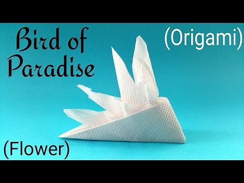 How to fold/make "Bird of Paradise" flower using Tissue Paper - Easy Origami Tutorial