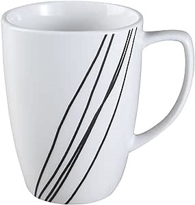 Corelle Square 12-Ounce Porcelain Mug, Simple Sketch
