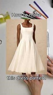 Pattern drafting tutorial for a godet panel dress #patternmaking #sewingpattern #patterndrafting