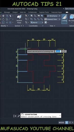 AutoCAD Tips 21 Dimension Set Extend #Shorts
