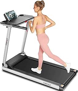 FUNMILY Treadmill for Home, Folding Treadmills with Desk and Bluetooth Speaker, Portable Electric Treadmill Machine for Running Walking Jogging Workout, 265 LBS Weight Capacity M0513