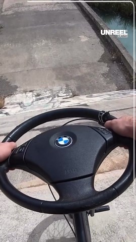 Extreme BMX Challenge: Mastering Downhill with a BMW Steering Wheel Mod!
