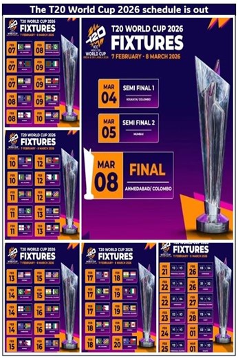 T20 WC 2026 Schedule Announced 🔥