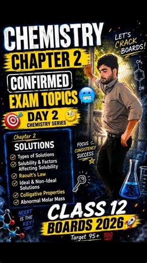 Chemistry Chapter 2 Confirmed Exam Topics 🥶⚡Day 2 Chemistry Series 🧐 | Class 12 Board 2026