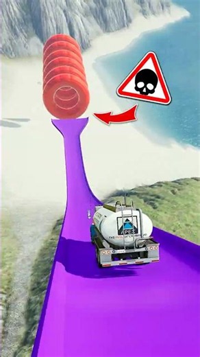 👉CISTERN TRUCK VS CRAZY CRASH JUMP🔥 Best Cars Bus Crashing Game Simulator Jumping Car Games Gameplay