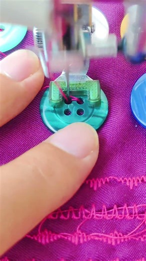 sewing button using a janome sewing machine #sewing