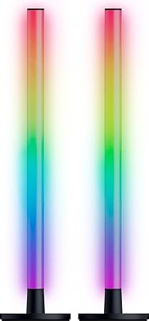 Razer Aether Standing Light Bars - RGB LED-Lichtleisten für Gamer mit USB-C Anschluss (40cm x 3,2cm, Chroma RGB, Kompatible mit Matter, Google und Alexa, Individuell einstellbar) Schwarz