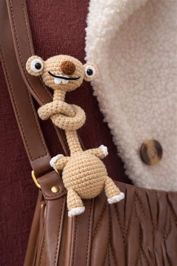 Sid the Sloth Bag Charm, Handmade Crochet Sloth - Etsy