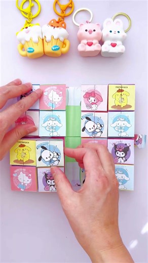 Cute Sanrio Rainbow Color Paper wallet with5 layer pockets Showoff#diy #mymelody#sanrio