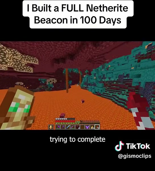 Building a Netherite Beacon in Minecraft: 100 Days Challenge