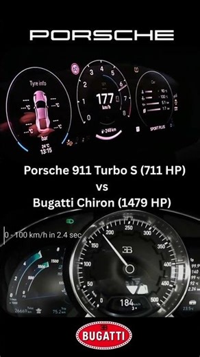 Porsche 911 Turbo S vs Bugatti Chiron #supercars #automobile #dragracing #cars #acceleration