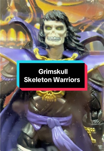 Grimskull es Joshua (el hermano de Prince Lightstar), marcado por el Lightstar Crystal: mitad humano, mitad esqueleto, pero del lado de la Legion of Light. Y en juguete noventero, su figura de Playmates (1994) #skeletonwarriors #actionfigures #90stoys #collection #collector
