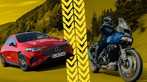 Mercedes-Benz CLA electric vs Harley-Davidson Pan America, elegance vs rebellion
