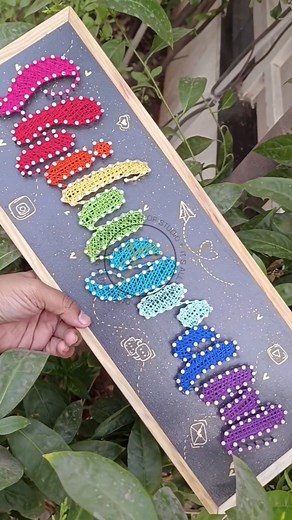 how to make string art /string art name plate #stringart #stringarttutorial #stringartcrafts #shorts