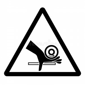 Hand Crush Roller Pinch Point Symbol Sign, Vector Illustration, Isolate on White Background Label .EPS10 Stock Vector - Illustration of blade, machinery: 231332173