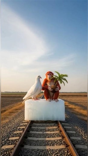 Pigeon & Monkey Grew a Coconut Tree 🥥🕊️🐒 | Funny Story #Shorts #AI #funnycartoon #comedy #cartoon