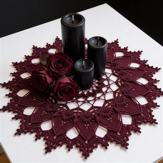 Victorian Dark Red Lace Doilies Like Gothic Witchy Room Decor - Etsy