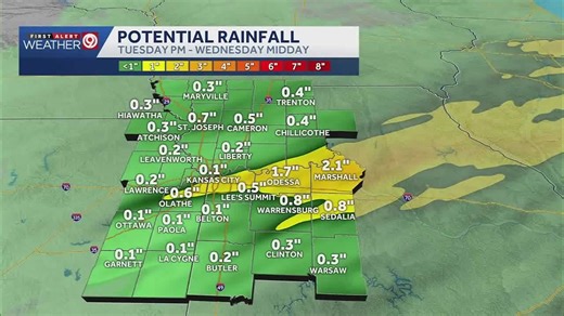 Tornado watch canceled for counties north of Kansas City, flooding threat due to heavy rain