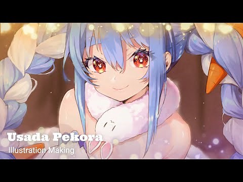 【ホロライブ】兎田ぺこらイラストメイキング#01【Illustration Making/SAI2】