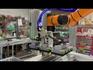 Material Tote Handling System - Robotic Stacker/Destacker - Automated Manufacturing Conveyor