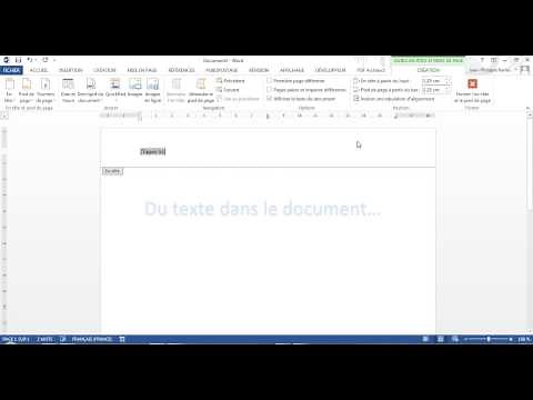 La gestion de l'en-tête et du pied de page dans Word