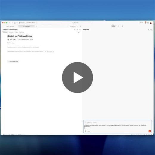 Connecting Agent Mode to GitHub s MCP server opens up nearly limitless agentic possibilities 🤯 Ask Agent Mode to leverage GitHub’s MCP server to: - Use GitHub Copilot to open a pull request in the… | Postman
