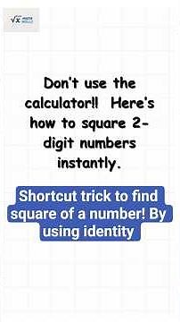 Shortcut to calculate squares of 2 digit numbers || Maths basics || Identity